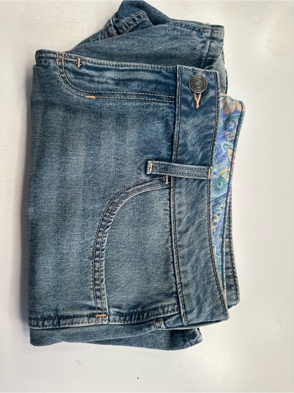Hollister low rise fold over jean shorts